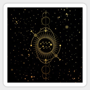 Cosmic Aquarius Gold Texture Sticker